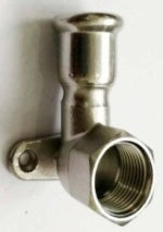 316L Stainless Steel 90° Elbow with Wall Plate 22×Rp3/4