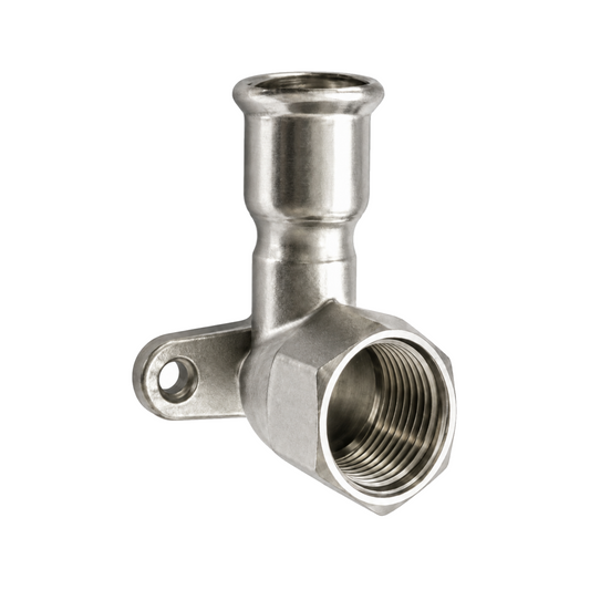 316L Stainless Steel 90° Elbow with Wall Plate 15×Rp1/2